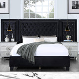 Acme Black Modern Velvet King Upholstered Bed Mattress-Xperts-Florida