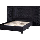 Acme Black Modern Velvet Queen Upholstered Bed Mattress-Xperts-Florida