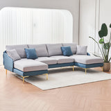 Ustyle Blue and Grey Sectional Sofa Blue and Grey Modern Sectional Sofa  Mattress-Xperts-Florida