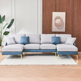 Ustyle Blue and Grey Sectional Sofa Blue and Grey Modern Sectional Sofa  Mattress-Xperts-Florida