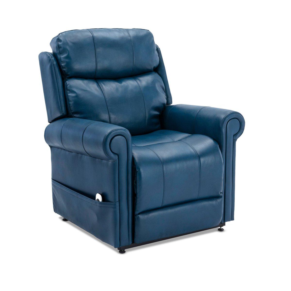 mattress xperts Blue Leather Lift Chair with Massage Mattress-Xperts-Florida