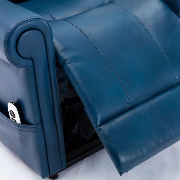 mattress xperts Blue Leather Lift Chair with Massage Mattress-Xperts-Florida