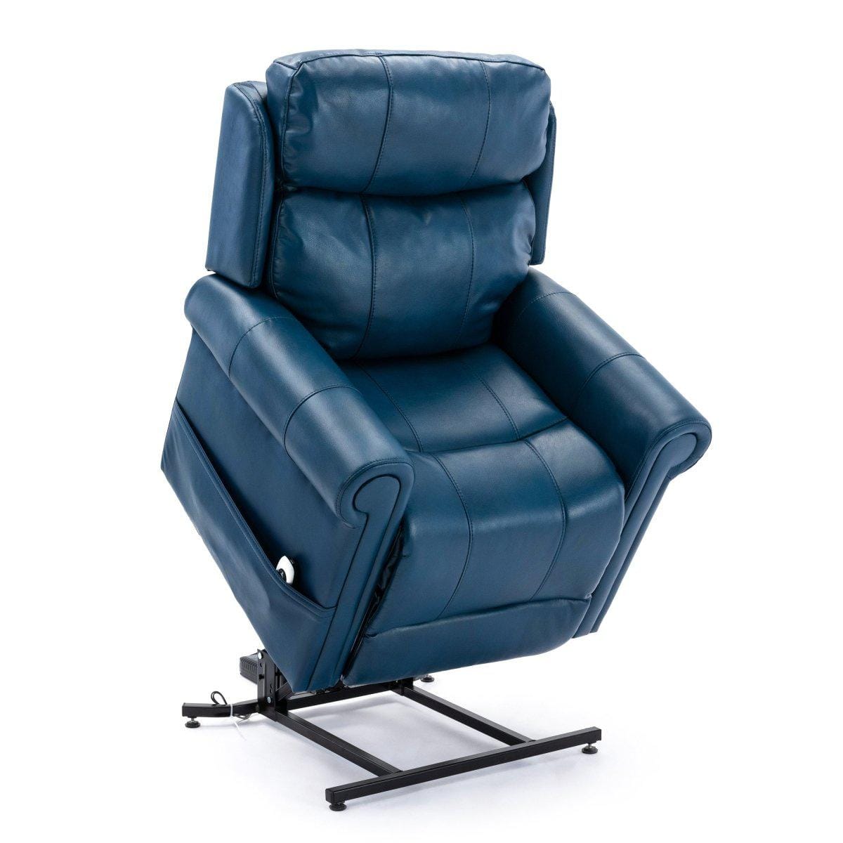 mattress xperts Blue Leather Lift Chair with Massage Mattress-Xperts-Florida