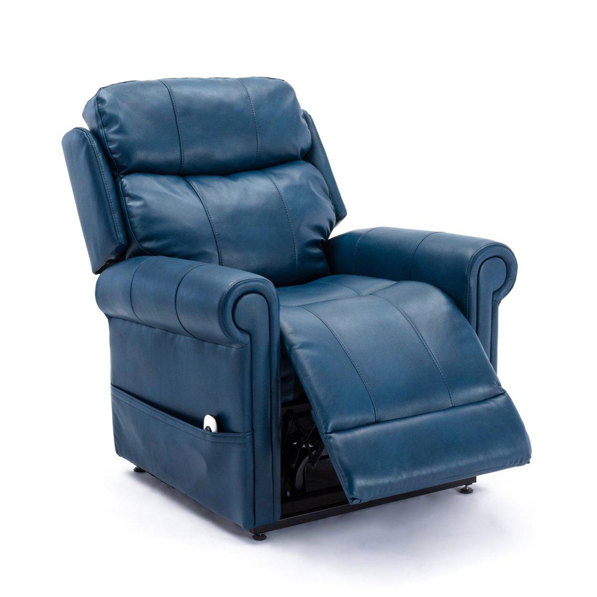 mattress xperts Blue Leather Lift Chair with Massage Mattress-Xperts-Florida