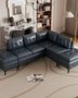 Acme Blue Sectional Sofa with Ottomans Mattress-Xperts-Florida