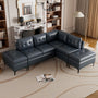 Acme Blue Sectional Sofa with Ottomans Mattress-Xperts-Florida
