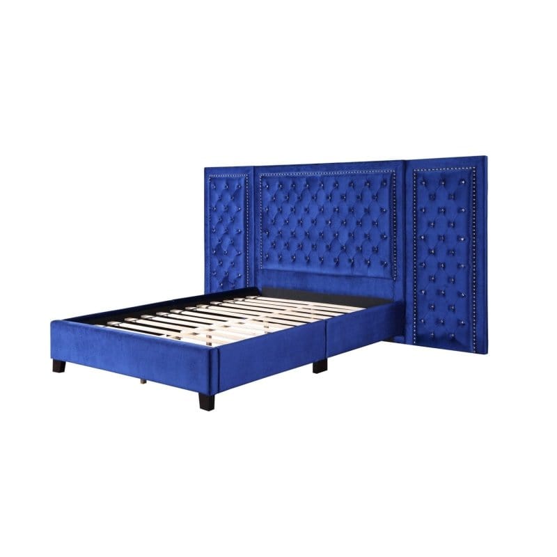 Acme Blue Upholstered Modern Wall Bed Blue upholstered modern queen size bed  Mattress-Xperts-Florida