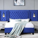 Acme Blue Upholstered Modern Wall Bed Blue upholstered modern queen size bed  Mattress-Xperts-Florida