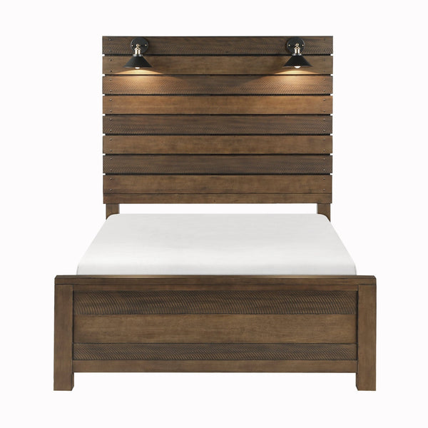 Kanepe Bold Designer Wooden Pallet Bed With Built in Lights Mattress-Xperts-Florida