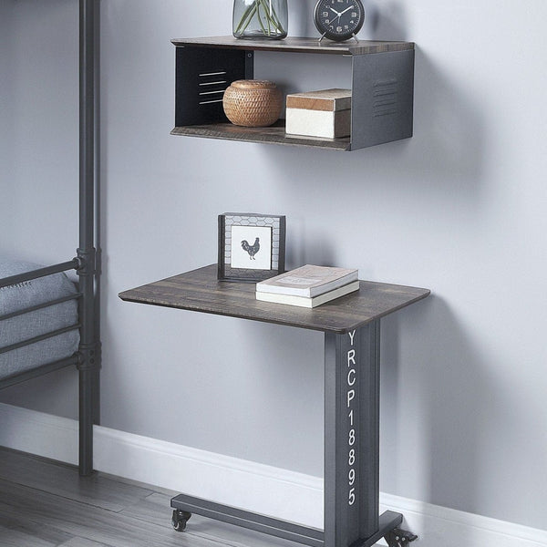 Acme Cargo Accent Table w/Wall Shelf in Gunmetal Mattress-Xperts-Florida