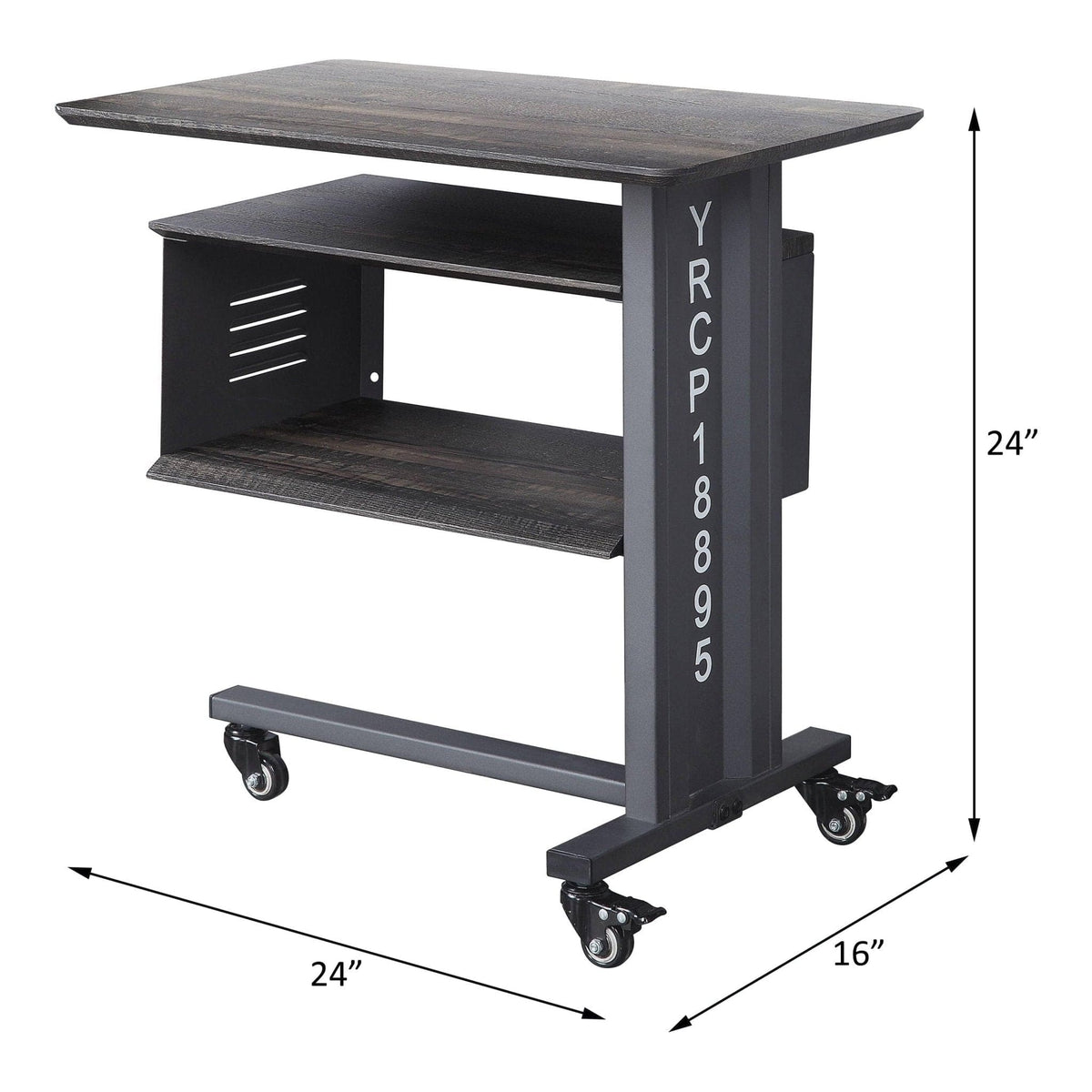 Acme Cargo Accent Table w/Wall Shelf in Gunmetal Mattress-Xperts-Florida