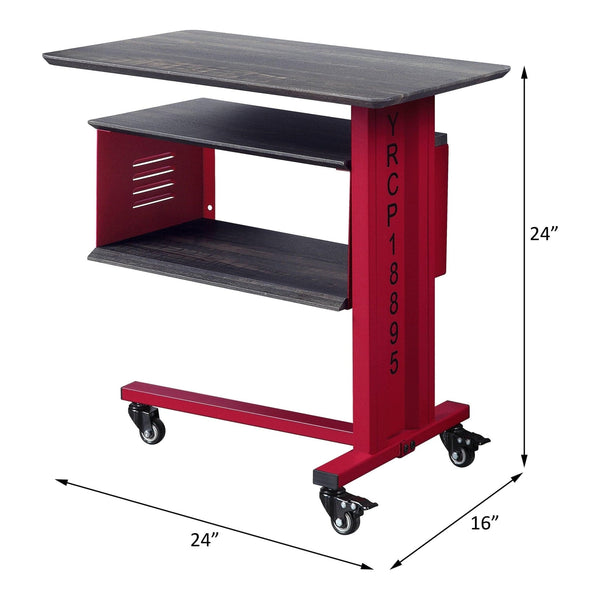 Acme Cargo Accent Table w/Wall Shelf in Red Mattress-Xperts-Florida