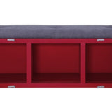 Acme Cargo Bench Storage Gray Fabric & Red Mattress-Xperts-Florida