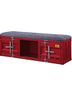 Acme Cargo Bench Storage Gray Fabric & Red Mattress-Xperts-Florida