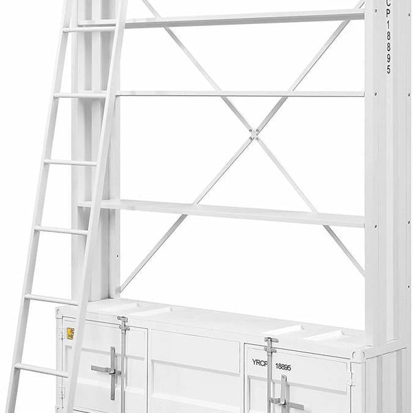 Acme Cargo Bookshelf & Ladder, White Mattress-Xperts-Florida