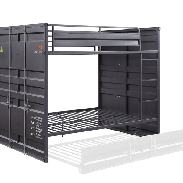 Acme Cargo Bunk Bed Full over Full Gunmetal Young Boy Cargo Bunk Bed Full over Full Gunmetal Mattress-Xperts-Florida