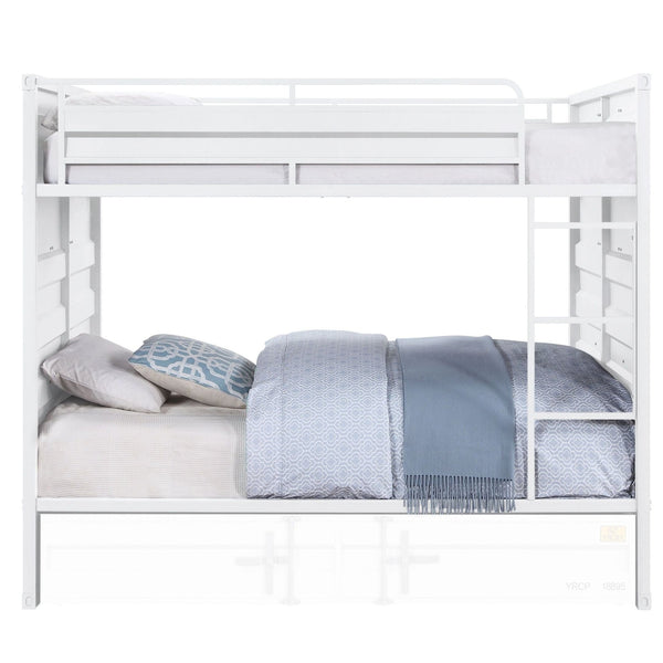 Acme Cargo Bunk Bed (Full/Full), White Young Boy Cargo Bunk Bed Full over Full White Mattress-Xperts-Florida