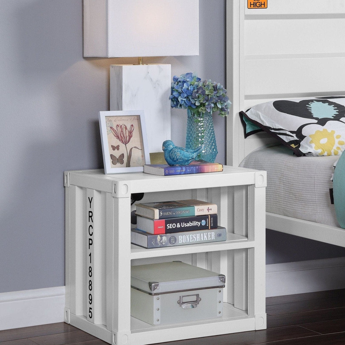 Acme Cargo Nightstand (USB), White Mattress-Xperts-Florida