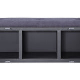 Acme Cargo Storage Bench Gray Fabric & Gunmetal Mattress-Xperts-Florida