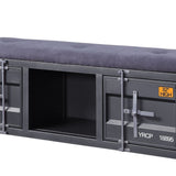 Acme Cargo Storage Bench Gray Fabric & Gunmetal Mattress-Xperts-Florida