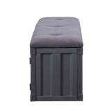 Acme Cargo Storage Bench Gray Fabric & Gunmetal Mattress-Xperts-Florida