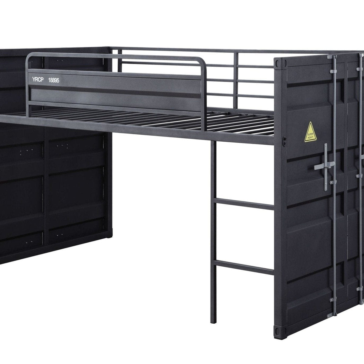 Acme Cargo Twin Loft Bed w/Slide, Gunmetal Mattress-Xperts-Florida