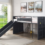 Acme Cargo Twin Loft Bed w/Slide, Gunmetal Mattress-Xperts-Florida