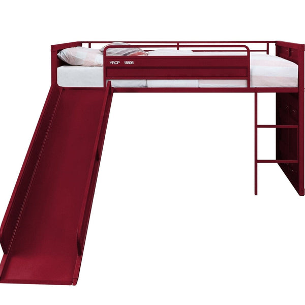 Acme Cargo Twin Loft Bed w/Slide, Red Mattress-Xperts-Florida