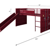 Acme Cargo Twin Loft Bed w/Slide, Red Mattress-Xperts-Florida