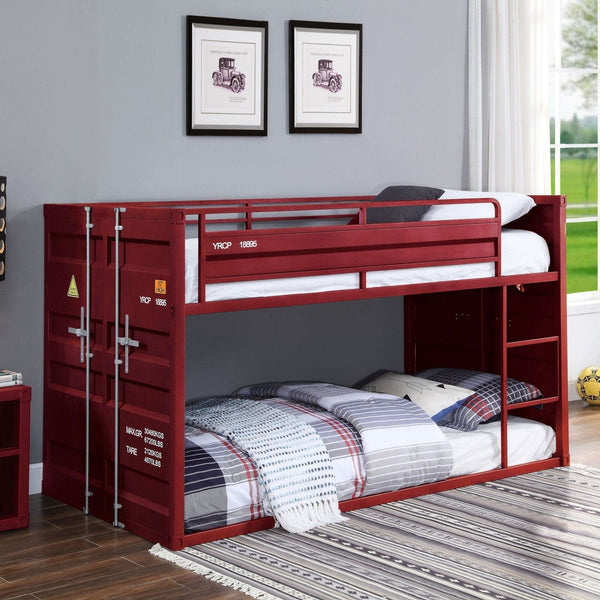 Cargo Twin/Twin Bunk Bed, Red Finish