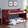 Acme Cargo Twin/Twin Bunk Bed, Red Finish Mattress-Xperts-Florida