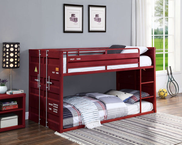 Acme Cargo Twin/Twin Bunk Bed, Red Finish Mattress-Xperts-Florida