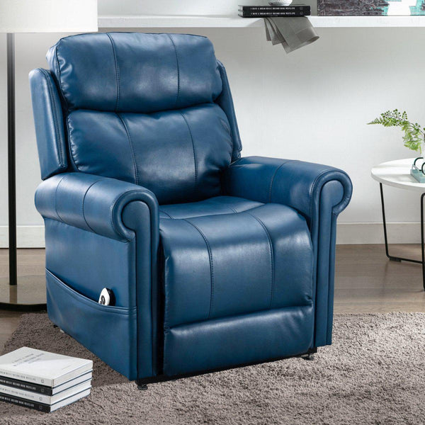 Lift Chair with Massage | Beautiful Leather Blue3mattress xperts