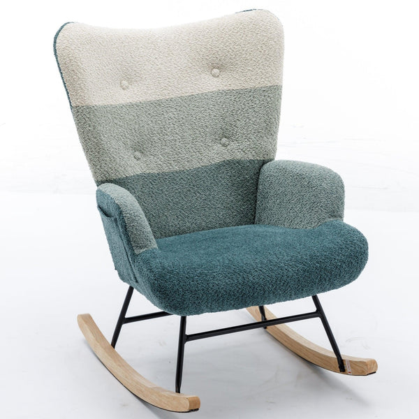 Ombre Style Blue Rocking Chair3Acme