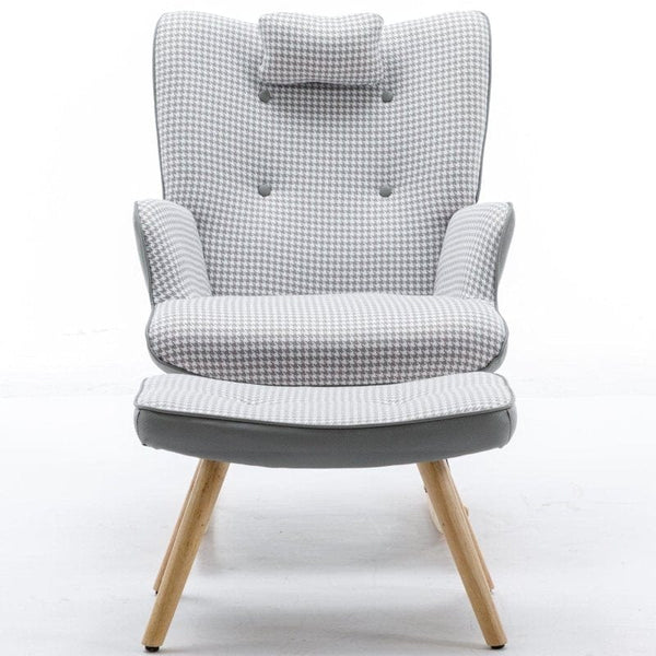 Rocking Chair | Grey Houndstooth2coolmore