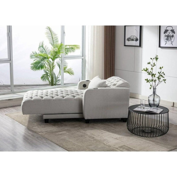 Homemax Furniture Tufted Beige Leisure Chair - Accent Chairs Mattress-Xperts-Florida