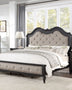 Acme Chelmsford Queen Bed, Beige Fabric & Black Finish Mattress-Xperts-Florida