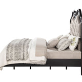 Acme Chelmsford Queen Bed, Beige Fabric & Black Finish Mattress-Xperts-Florida