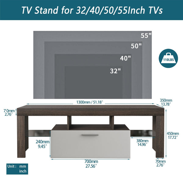 Ustyle Coastal Lighted TV Stand with LED Lights Mattress-Xperts-Florida