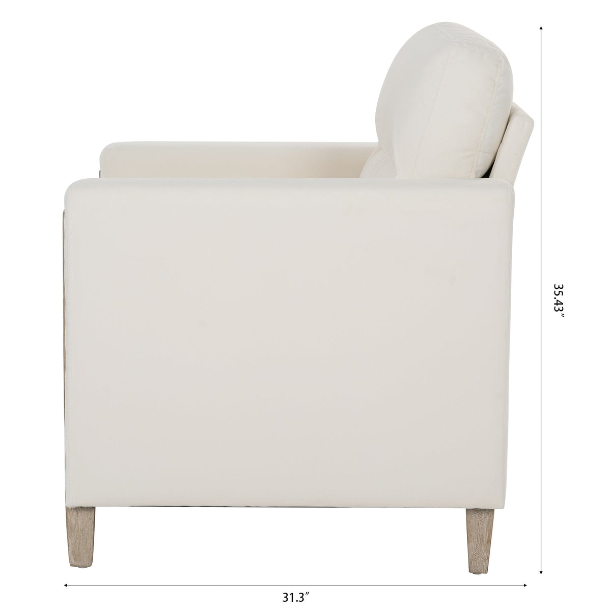 Homemax Furniture Coastal Style White Accent Chair with Gold Trim Mattress-Xperts-Florida