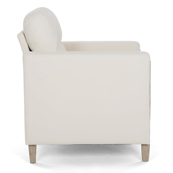 Homemax Furniture Coastal Style White Accent Chair with Gold Trim Mattress-Xperts-Florida