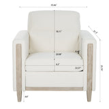 Homemax Furniture Coastal Style White Accent Chair with Gold Trim Mattress-Xperts-Florida