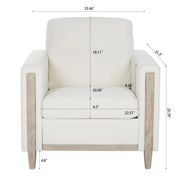 Homemax Furniture Coastal Style White Accent Chair with Gold Trim Mattress-Xperts-Florida