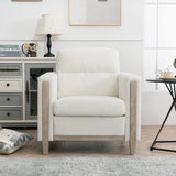 Homemax Furniture Coastal Style White Accent Chair with Gold Trim Mattress-Xperts-Florida