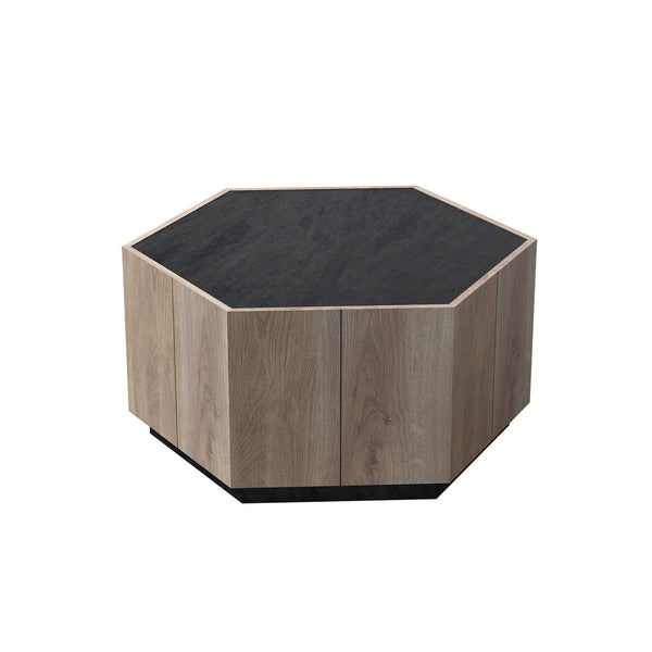 Hexagonal Coffee Table with 2 drawers4Ustyle