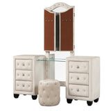 Acme Crystal Tufted Vanity Set Exquisite Crystal Tufted Makeup Vanity  Mattress-Xperts-Florida