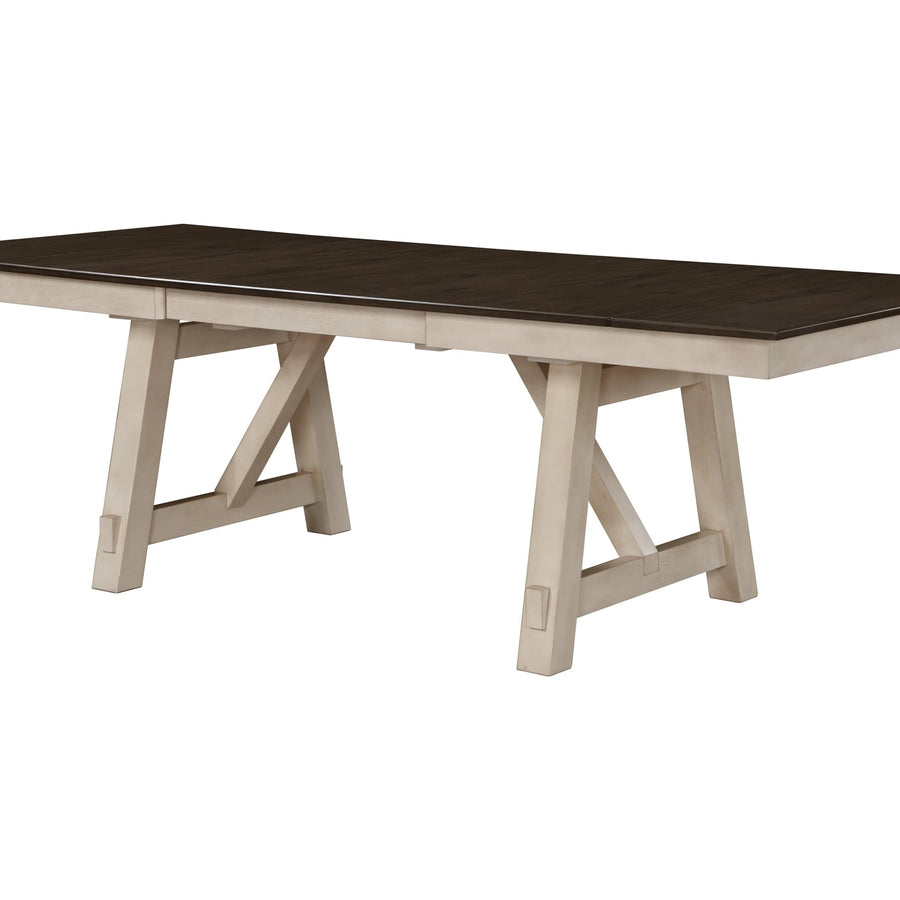 Large Cottage Style Dining Table with Self Storage Leaves