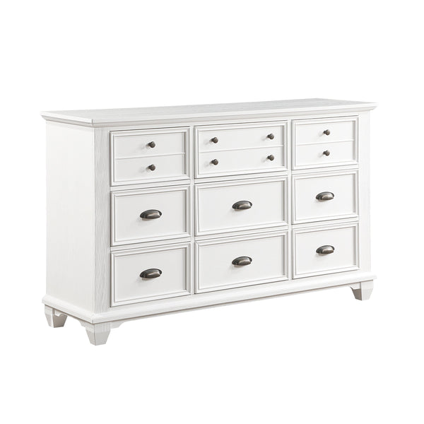 White Lila 9 Drawer Dresser