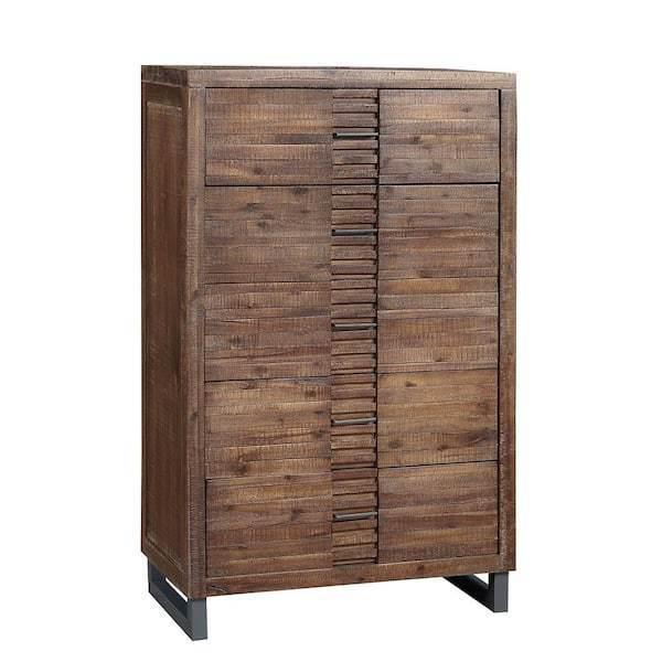 Reclaimed Oak Tall 5 Drawer Dresser -3Acme