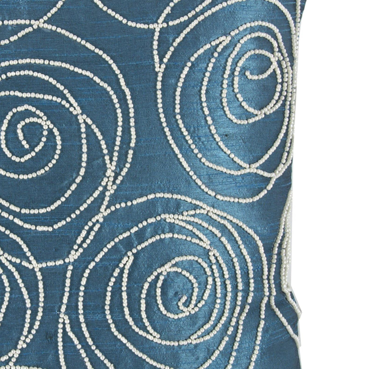 Mattress Xperts Florida Faux Silk Teal Throw Pillows | Embellished Mattress-Xperts-Florida